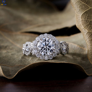 3.26+ Carat Round Cut Diamond Ring, Engagement Ring, Wedding Ring, E Color, VVS2-VS2 Clarity