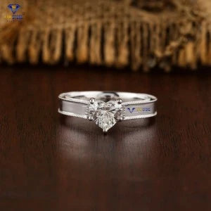 1.30+ Carat Heart Cut Diamond Ring, Engagement Ring, Wedding Ring, E Color, VVS2-VS2 Clarity