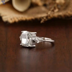 4.85+ Carat Cushion & Kite Cut Diamond Ring, Engagement Ring, Wedding Ring, E Color, VVS2-VS2 Clarity