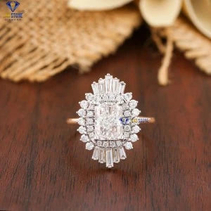 2.62+ Carat Baguette,Radiant and Round Cut Diamond Ring, Engagement Ring, Wedding Ring, E Color, VVS2-VS2 Clarity