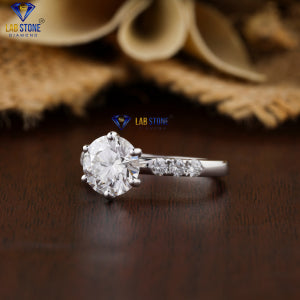 2.348+ Carat Round Cut Diamond Ring, Engagement Ring, Wedding Ring, E Color, VVS2-VS2 Clarity