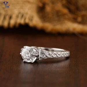 0.93+ Carat Round Brilliant Cut Diamond Ring, Engagement Ring, Wedding Ring, E Color, VVS2-VS2 Clarity