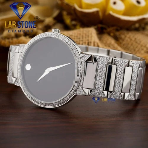 3.40 TDW Round Brilliant Cut | Diamond Watch | Moissanite Diamond | Luxury Watch