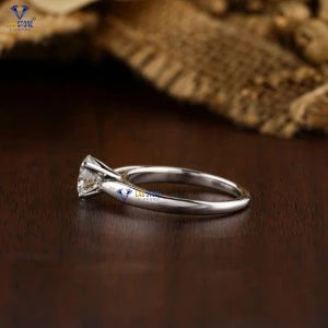 0.70+ Carat Round Brilliant Cut Diamond Ring, Engagement Ring, Wedding Ring, E Color, VVS2-VS2 Clarity
