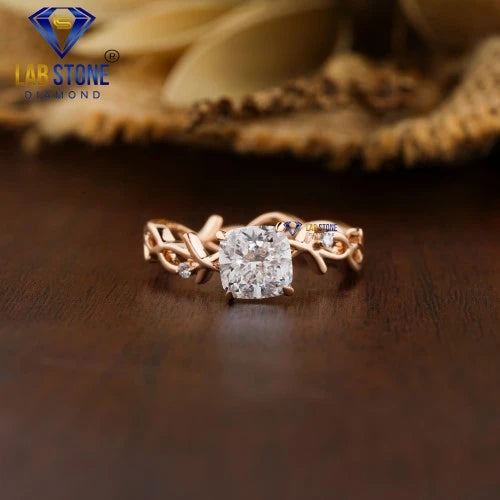 3.36+ Carat Cushion & Round Cut Diamond Ring, Engagement Ring, Wedding Ring, E Color, VVS2-VS2 Clarity