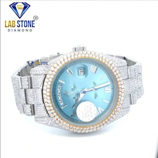 17.00 TDW Round Brilliant Cut Men's Diamond Watch | Luxury Watch | Moissanite Diamond