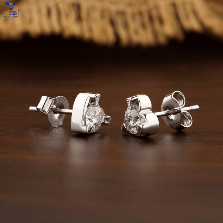 0.68 +Carat Round Brilliant Cut Diamond Earring , White Gold , Labgrown Diamond , Engagement Earring, Wedding Earring, E Color, VVS2-VS2 Clarity