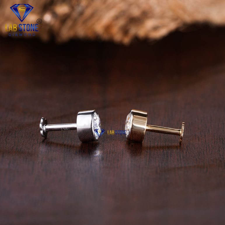 0.32 +Carat Round Brilliant Cut Stud Earring, White/Rose Gold, Engagement Earring, Wedding Earring, E Color, VVS2-VS2 Clarity