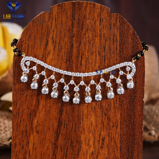 1.09 + Carat Round Cut Diamond Mangalsutra, Engagement Mangalsutra, Wedding Mangalsutra, E Color, VVS2-VS2 Clarity