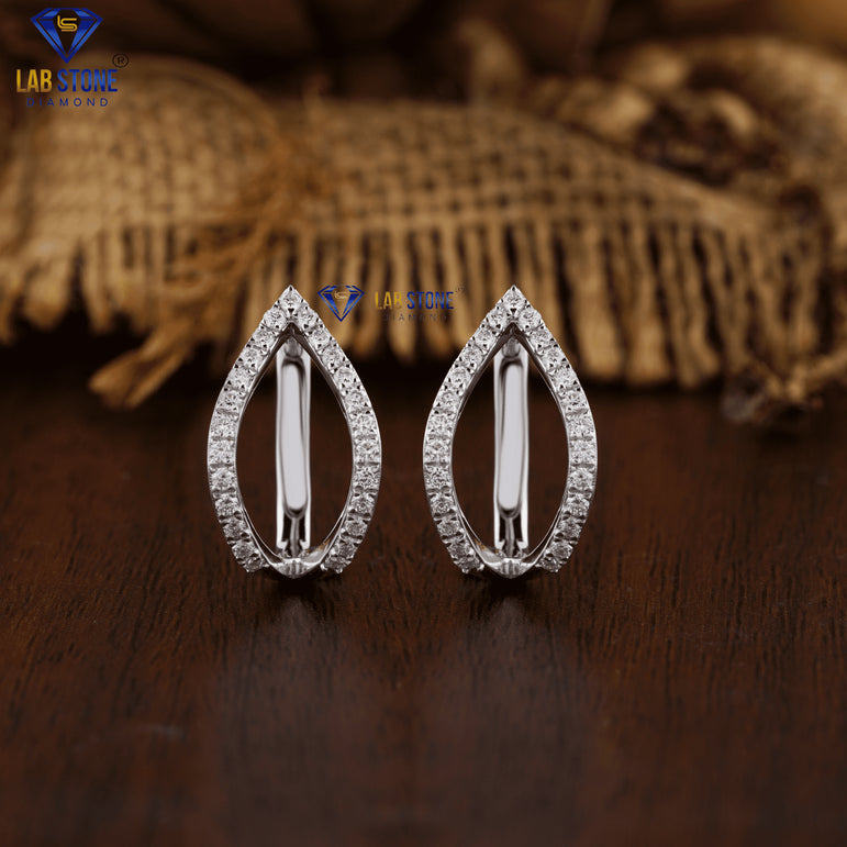 0.55 + Carat Round Brilliant Cut Diamond Earring, White Gold, Engagement Earring, Wedding Earring, E Color, VVS2-VS2 Clarity