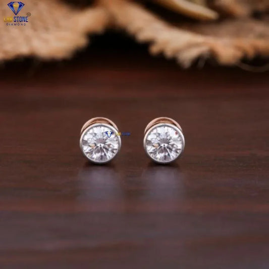 1.08 + Carat Round Cut Diamond Earring, Engagement Earring, Wedding Earring, E Color, VVS2-VS2 Clarity