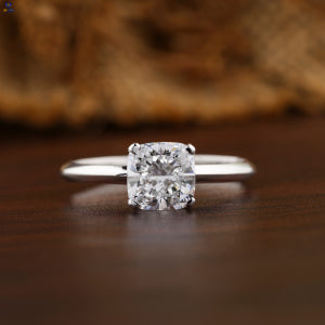 1.25+ Carat Cushion Cut Diamond Ring, Engagement Ring, Wedding Ring, E Color, VVS2-VS2 Clarity