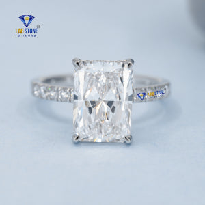 4.41+ Carat Radiant & Round Cut Diamond Ring, Engagement Ring, Wedding Ring, E Color, VVS2-VS2 Clarity