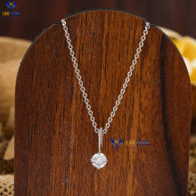 0.33 + Carat Round Brilliant Cut Diamond Pendant With Chain ,White Gold, Engagement Pendant, Wedding Pendant, E Color, VVS2-VS2 Clarity