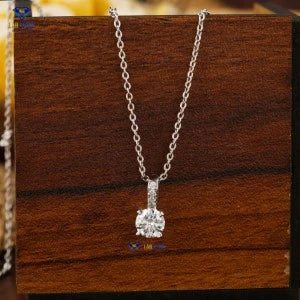 0.536 + Carat Round Brilliant Cut Diamond Pendant With Chian , White Gold, Engagement Pendant, Wedding Pendant, E Color, VVS2-VS2 Clarity