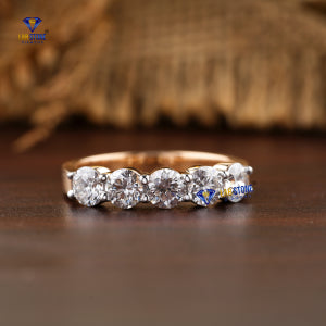 1.25+ Carat Round Brilliant Cut Diamond Ring,Half Eternity Band, Engagement Ring, Wedding Ring, E Color, VVS2-VS2 Clarity