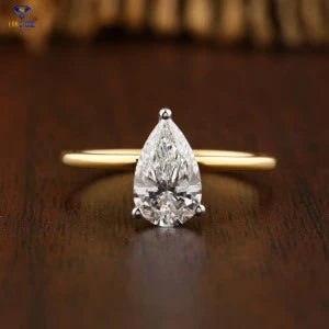 1.28+ Carat Pear and Round Brilliant Cut Diamond Ring, Engagement Ring, Wedding Ring, E Color, VVS2-VS2 Clarity