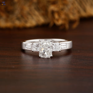 1.50+ Carat Radiant,Princess and baguette Cut Diamond Ring, Engagement Ring, Wedding Ring, E Color, VVS2-VS2 Clarity