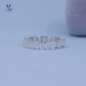 5.75+ Carat Emerald Cut Diamond Ring,Eternity Band, Engagement Ring, Wedding Ring, E Color, VVS2-VS2 Clarity