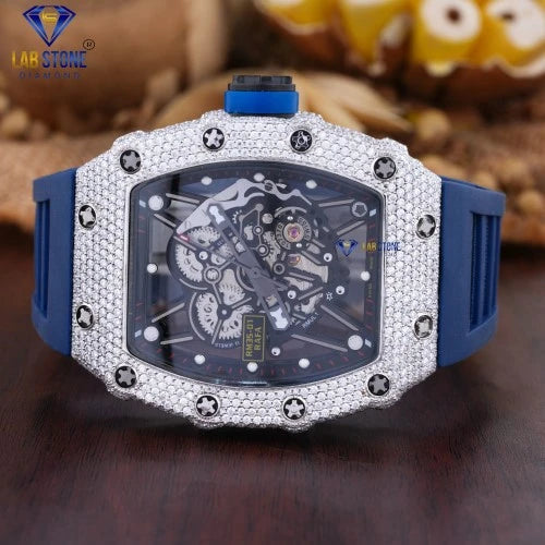 9.58 TDW Round Brilliant Cut Men's Diamond Watch | Moissanite Diamond | Luxury Watch