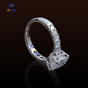 2.80+ Carat Cushion And Round Cut Diamond Ring, Engagement Ring, Wedding Ring, E Color, VVS2-VS2 Clarity