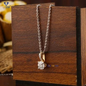 0.536 + Carat Round Brilliant Cut Diamond Pendant With Chian , Yellow Gold, Engagement Pendant, Wedding Pendant, E Color, VVS2-VS2 Clarity