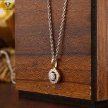 0.31 + Carat Round Brilliant Cut Diamond Pendant With Chain, Yellow Gold, Engagement Pendant, Wedding Pendant, E Color, VVS2-VS2 Clarity