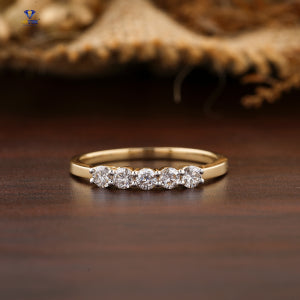 0.39+ Carat Round Brilliant Cut Diamond Ring,Half Eternity Band, Engagement Ring, Wedding Ring, E Color, VVS2-VS2 Clarity