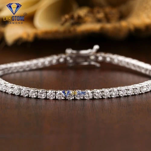 1.20 + Carat  Round Brilliant Cut Diamond Bracelet, White Gold, Tennis Bracelet, Engagement Bracelet, Wedding Bracelet, E Color, VVS2-VS2 Clarity