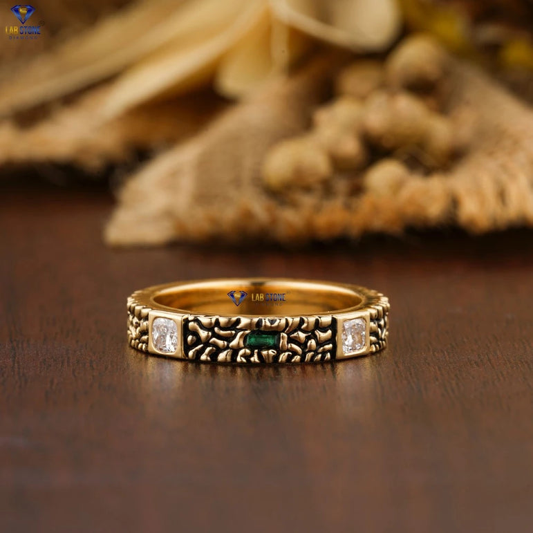 0.756+ Carat F.G.Baguette & Cushion Cut  Diamond Ring, Engagement Ring, Wedding Ring, E Color, VVS2-VS2 Clarity