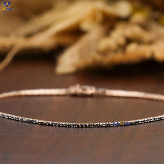 0.62 + Carat  Round Cut Diamond Bracelet, Rose  Gold, Tennis  Bracelet, Engagement Bracelet, Wedding Bracelet, E Color, VVS2-VS2 Clarity