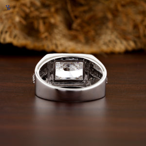 3.58+ Carat Radiant & Round Cut Diamond Ring, Men's Ring, Engagement Ring, Wedding Ring, E Color, VVS2-VS2 Clarity