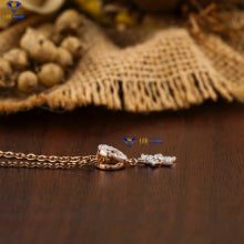 0.17  + Carat Round Brilliant Cut Diamond Pendant With Chain, Rose Gold, Engagement Pendant, Wedding Pendant, E Color, VVS2-VS2 Clarity