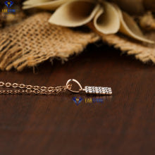 0.08 + Carat Round Brilliant Cut Diamond Pendant With Chain, Rose Gold, Engagement Pendant, Wedding Pendant, E Color, VVS2-VS2 Clarity