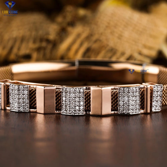 0.88 + Carat  Round Brilliant Cut Diamond Bracelet, Rose Gold, Engagement Bracelet, Wedding Bracelet, E Color, VVS2-VS2 Clarity