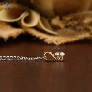 0.536 + Carat Round Brilliant Cut Diamond Pendant With Chian , Yellow Gold, Engagement Pendant, Wedding Pendant, E Color, VVS2-VS2 Clarity