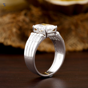 4.22 + Carat Radiant & Baguette Cut Diamond Ring, Men's Ring, Engagement Ring, Wedding Ring, E Color, VVS2-VS2 Clarity