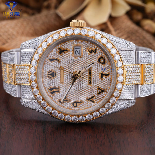 21.51 TDW Round Brilliant Cut Diamond | Diamond Watch | Moissanite Diamond | Luxury Watch