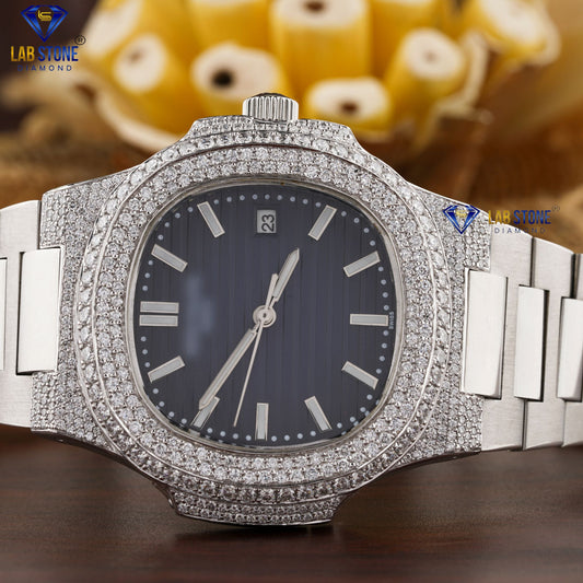 4.11 TDW Round Brilliant Cut Diamond | Diamond Watch | Moissanite Diamond | Luxury Watch