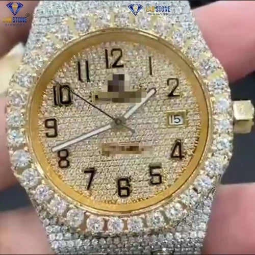 27.85 TDW Round Brilliant Cut Men's Diamond Watch | Luxury Watch | Moissanite Diamond