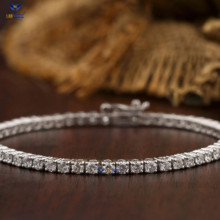 4.80 + Carat Round Cut Diamond ,Tennis Bracelet, White Gold, Engagement Bracelet, Wedding Bracelet, E Color, VVS2-VS2 Clarity