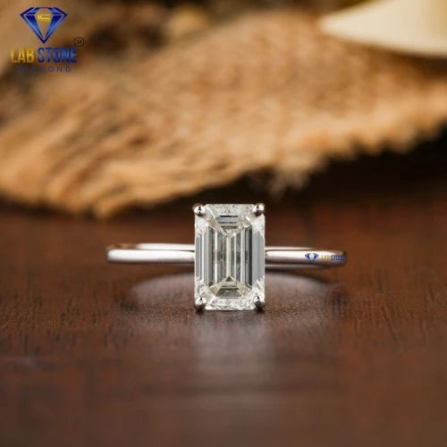 1.46+ Carat Emerald Cut Diamond Ring, Engagement Ring, Wedding Ring, E Color, VVS2-VS2 Clarity