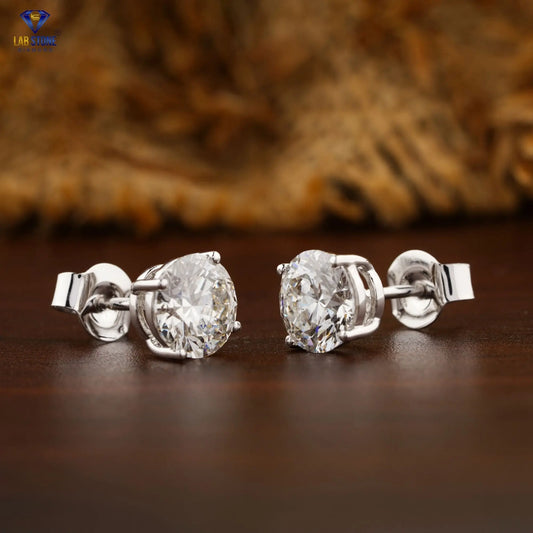 0.60 + Carat Round Brilliant Cut Diamond Stud, White Gold, Engagement Earring, Wedding Earring, E Color, VVS2-VS2 Clarity