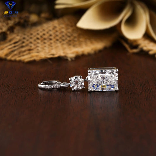 8.88+ Carat Radiant and Round Diamond Earring, Engagement Earring, Wedding Earring, E Color, VVS2-VS2 Clarity