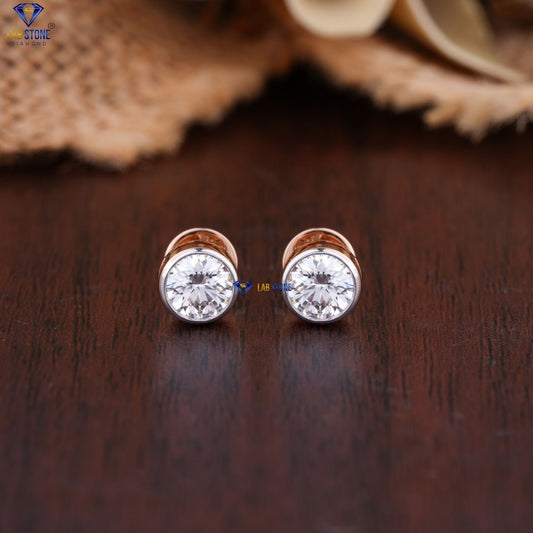 1.08 + Carat Round Cut Diamond Earring, Engagement Earring, Wedding Earring, E Color, VVS2-VS2 Clarity