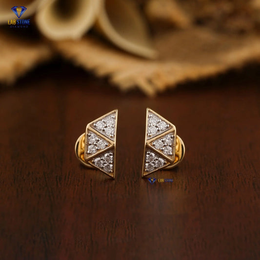 0.216 +Carat Round Cut Diamond Earring  , Yellow Gold , Labgrown Diamond , Engagement Earring, Wedding Earring, E Color, VVS2-VS2 Clarity