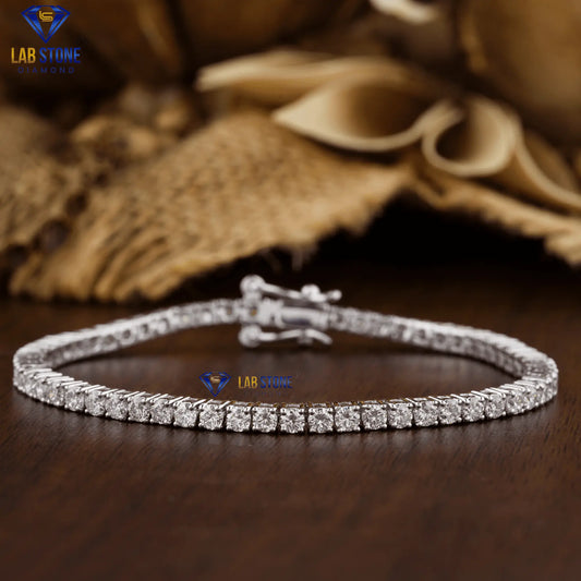 1.82 + Carat Round Brilliant Cut Diamond ,Tennis Bracelet, Square setting ,White Gold , Engagement Bracelet, Wedding Bracelet, E Color, VVS2-VS2 Clarity