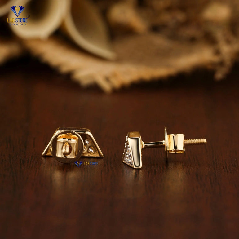 0.216 +Carat Round Cut Diamond Earring  , Yellow Gold , Labgrown Diamond , Engagement Earring, Wedding Earring, E Color, VVS2-VS2 Clarity
