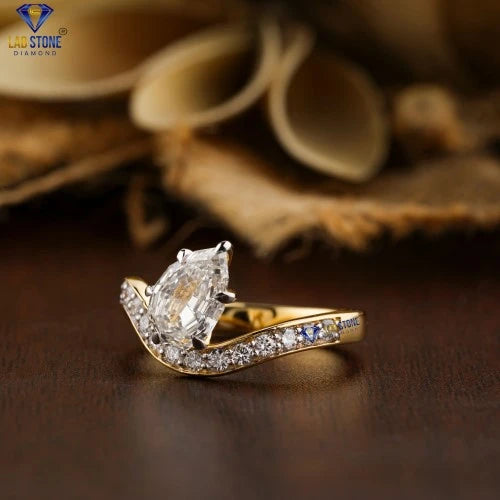 1.56+ Carat Pear & Round Cut  Diamond Ring, Engagement Ring, Wedding Ring, E Color, VVS2-VS2 Clarity