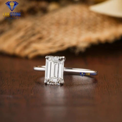 1.46+ Carat Emerald Cut Diamond Ring, Engagement Ring, Wedding Ring, E Color, VVS2-VS2 Clarity